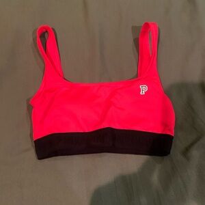PINK Victoria's Secret Hot Pink Sports Bra with Black Trim